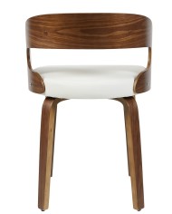 Sillón LOARRE, fijo, madera, similpiel blanca