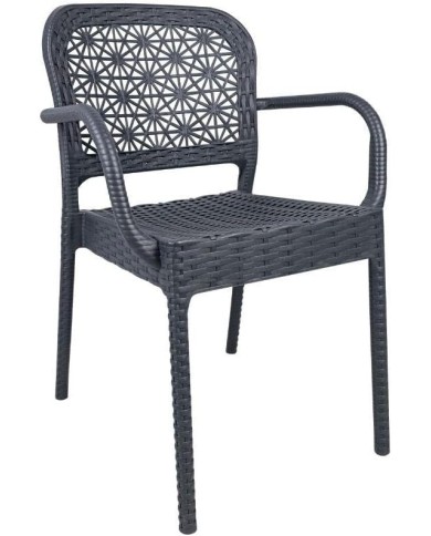 Sillón LATOJA, apilable, polipropileno antracita