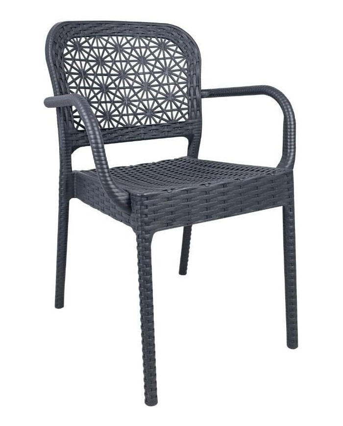 Sillón LATOJA, apilable, polipropileno antracita