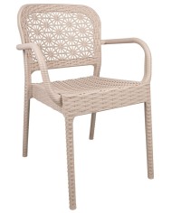 Sillón LATOJA, apilable, polipropileno beige