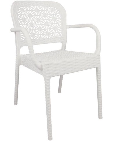 Sillón LATOJA, apilable, polipropileno blanco