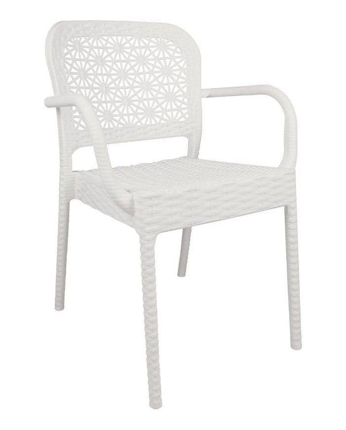 Sillón LATOJA, apilable, polipropileno blanco