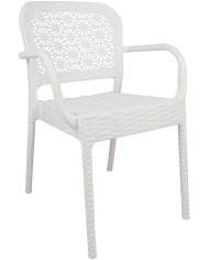 Sillón LATOJA, apilable, polipropileno blanco