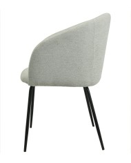 Sillón LAUREN, metal, tapizado tejido linen gris claro