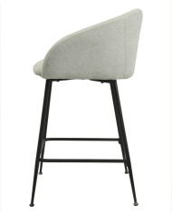 Taburete LAUREN, metal, tapizado tejido linen gris claro