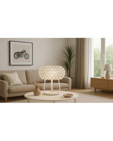 Lámpara ITALICA 50, sobremesa, acrílica, transparente, 50 cms de diámetro