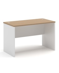 Mesa de oficina VOLPI 120, blanco y roble, 120 x 70 cms