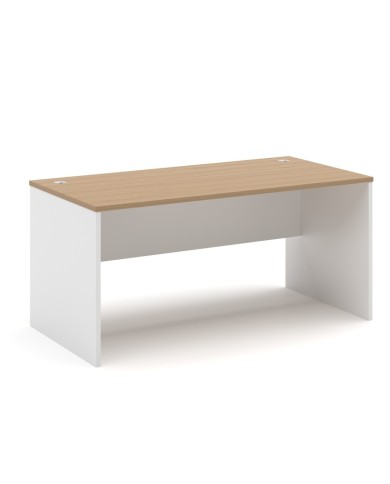 Mesa de oficina VOLPI 180, blanco y roble, 180 x 80 cms