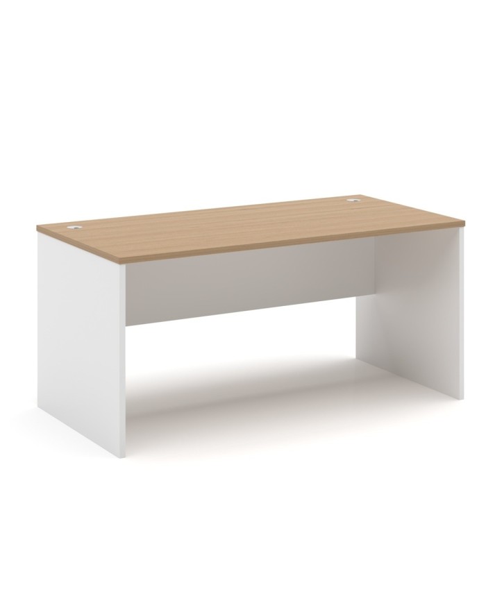 Mesa de oficina VOLPI 180, blanco y roble, 180 x 80 cms