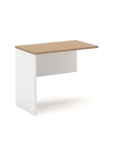 Ala de mesa de oficina VOLPI 80, blanco y roble, 80 x 40 cms