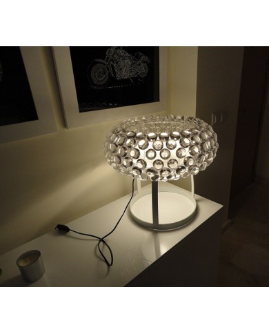 Lámpara ITALICA 50, sobremesa, acrílica, transparente, 50 cms de diámetro