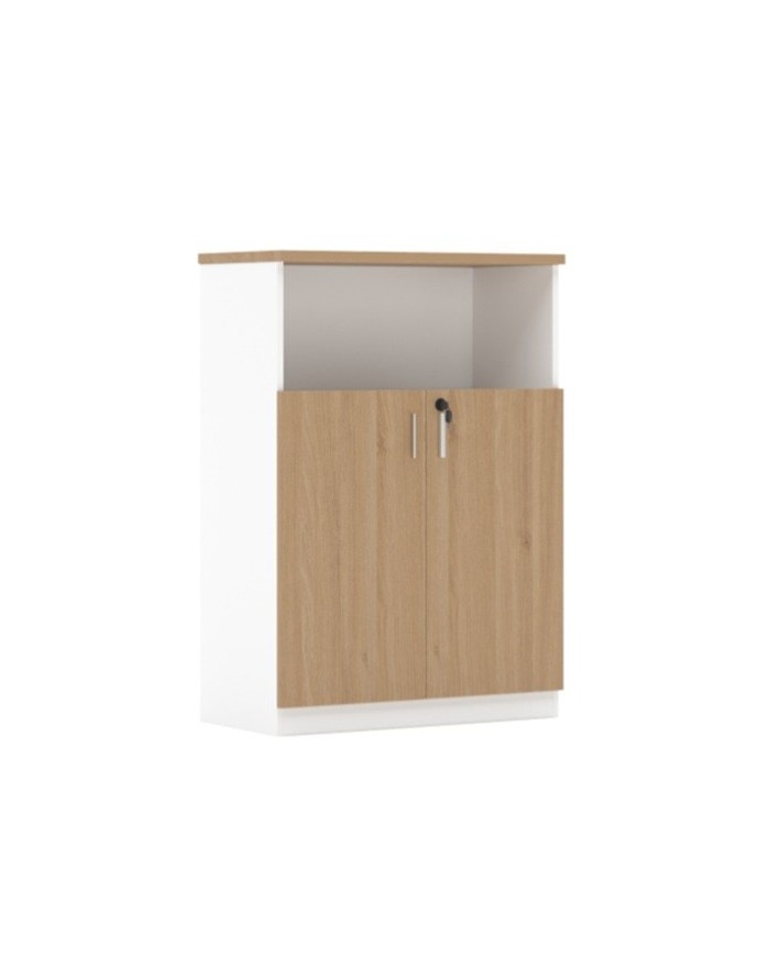 Armario AREZZO 120, medio, 2 puertas, blanco y roble