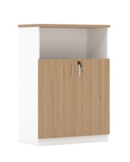 Armario AREZZO 120, medio, 2 puertas, blanco y roble