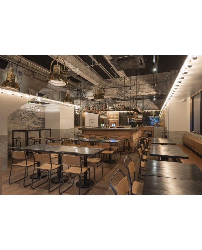 Silla LIVERPOOL, apilable, negra, contrachapado de abedul