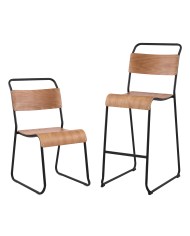 Taburete LIVERPOOL, apilable, negro, contrachapado de abedul