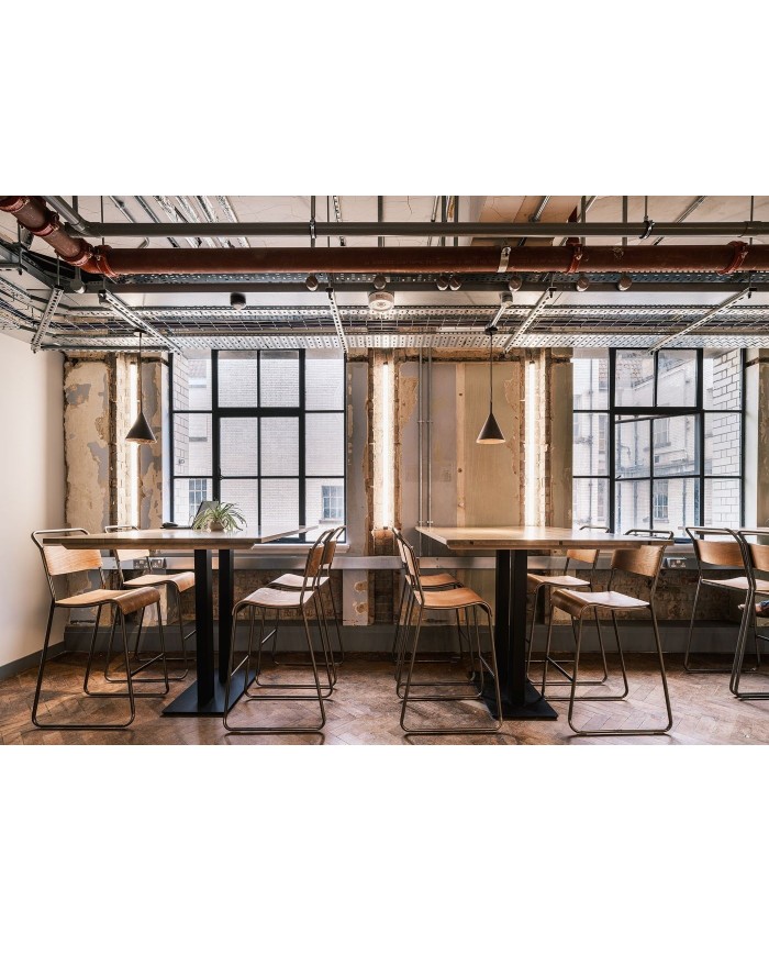 Taburete LIVERPOOL, apilable, negro, contrachapado de abedul