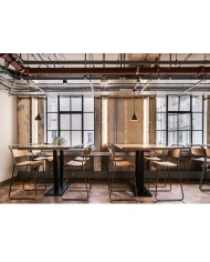 Taburete LIVERPOOL, apilable, negro, contrachapado de abedul