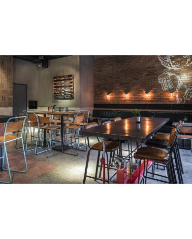 Taburete LIVERPOOL, apilable, negro, contrachapado de abedul