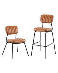 Silla NUREMBERG, metal, similpiel marrón