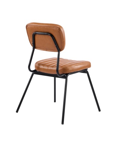 Silla NUREMBERG, metal, similpiel marrón