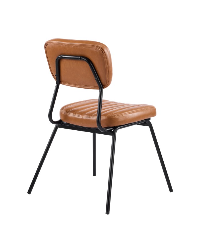 Silla NUREMBERG, metal, similpiel marrón