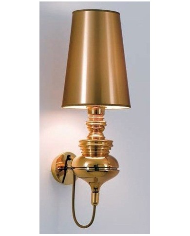 Lámpara LOUVRE, aplique de pared, dorado, pantalla dorada