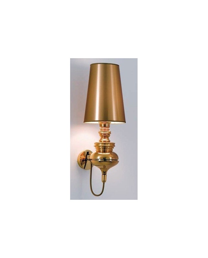 Lámpara LOUVRE, aplique de pared, dorado, pantalla dorada