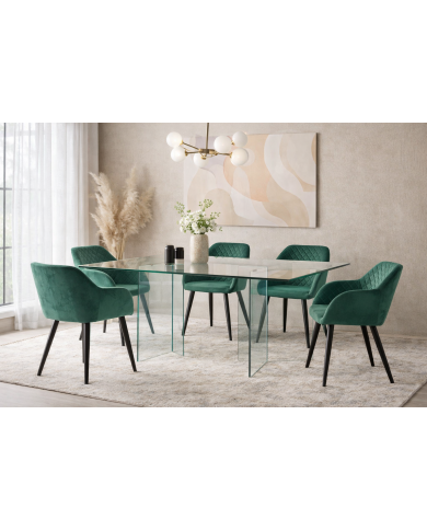 Mesa OTISH, cristal 180x90 cms