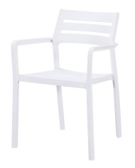 Sillón MADEIRA, apilable, polipropileno blanco