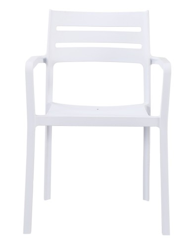 Sillón MADEIRA, apilable, polipropileno blanco