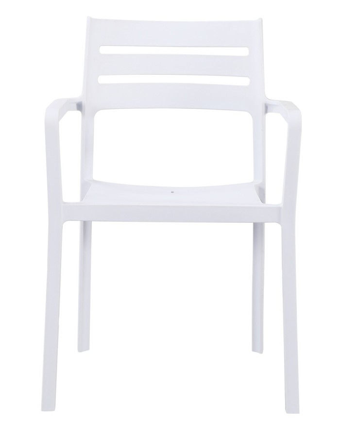 Sillón MADEIRA, apilable, polipropileno blanco