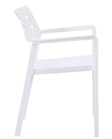 Sillón MADEIRA, apilable, polipropileno blanco