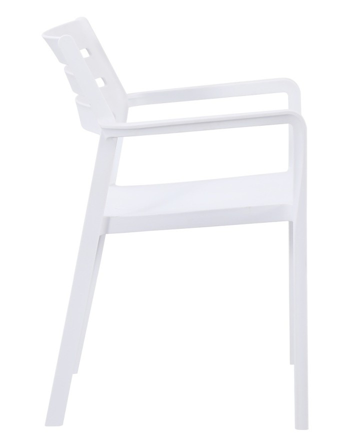 Sillón MADEIRA, apilable, polipropileno blanco