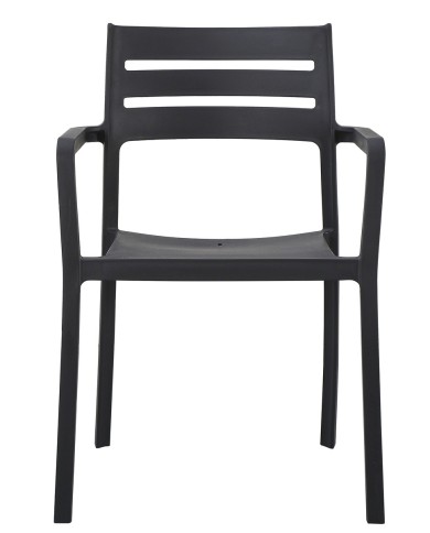 Sillón MADEIRA, apilable, polipropileno negro