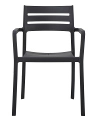 Sillón MADEIRA, apilable, polipropileno negro