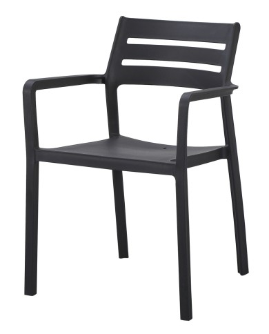 Sillón MADEIRA, apilable, polipropileno negro