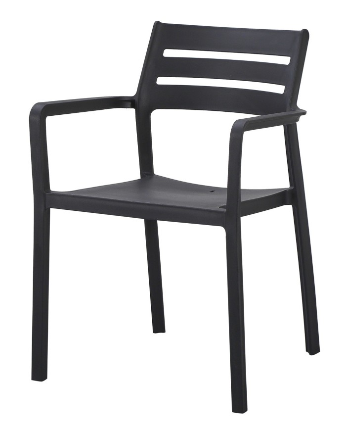 Sillón MADEIRA, apilable, polipropileno negro