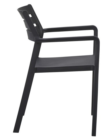 Sillón MADEIRA, apilable, polipropileno negro
