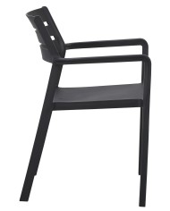 Sillón MADEIRA, apilable, polipropileno negro
