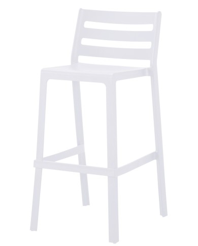 Taburete MADEIRA, apilable, polipropileno blanco