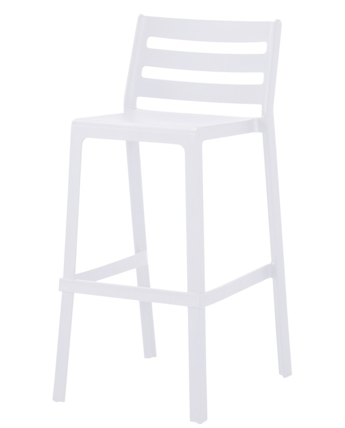 Taburete MADEIRA, apilable, polipropileno blanco
