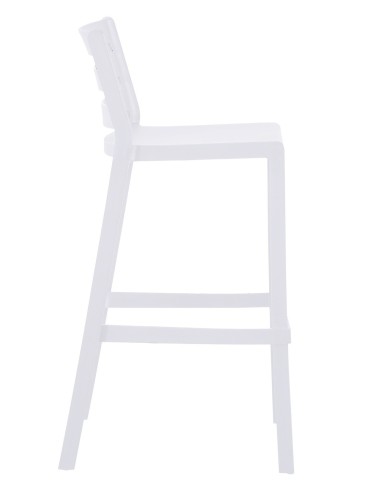 Taburete MADEIRA, apilable, polipropileno blanco