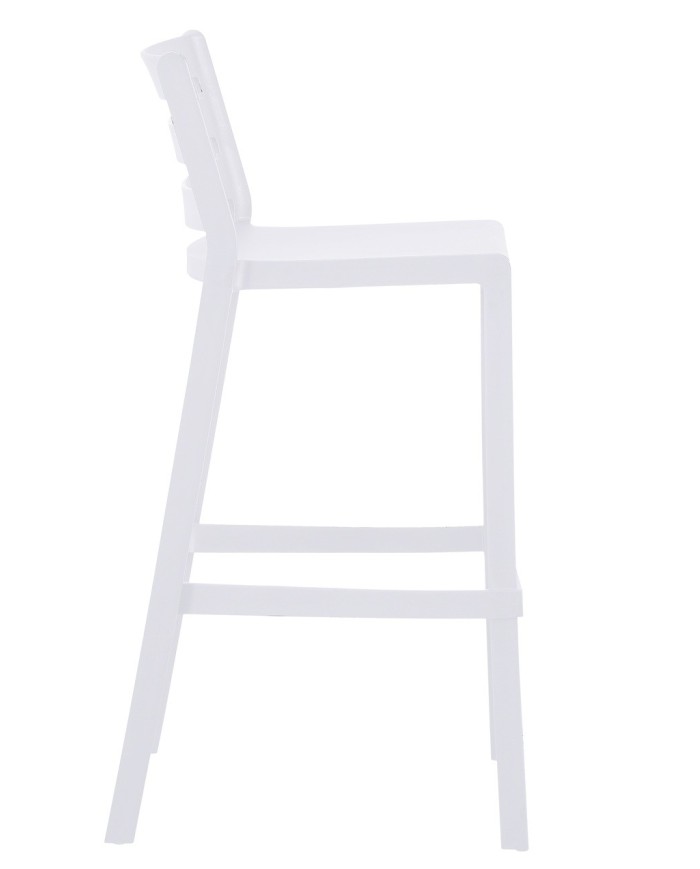 Taburete MADEIRA, apilable, polipropileno blanco