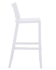 Taburete MADEIRA, apilable, polipropileno blanco