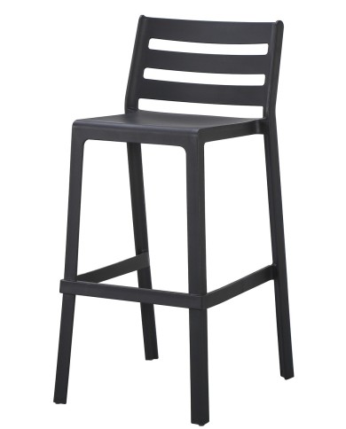 Taburete MADEIRA, apilable, polipropileno negro