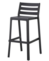 Taburete MADEIRA, apilable, polipropileno negro