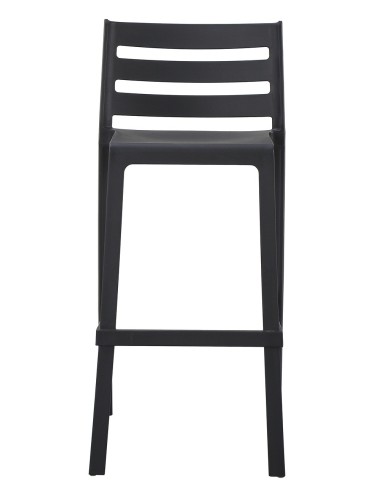 Taburete MADEIRA, apilable, polipropileno negro