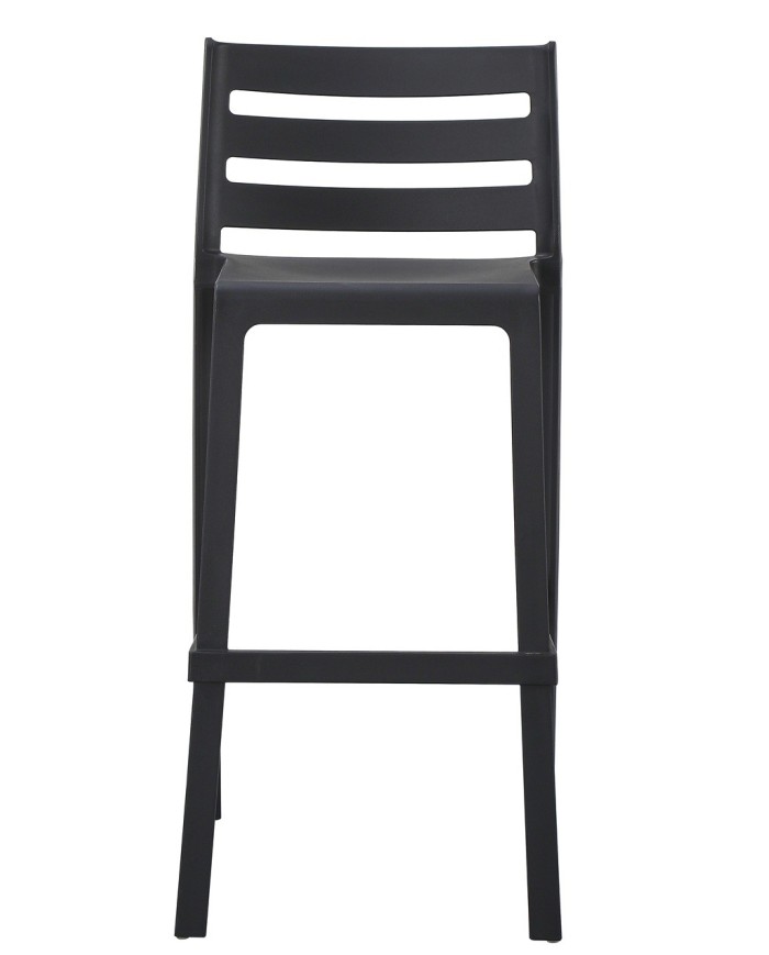 Taburete MADEIRA, apilable, polipropileno negro