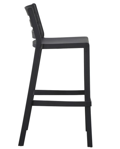 Taburete MADEIRA, apilable, polipropileno negro