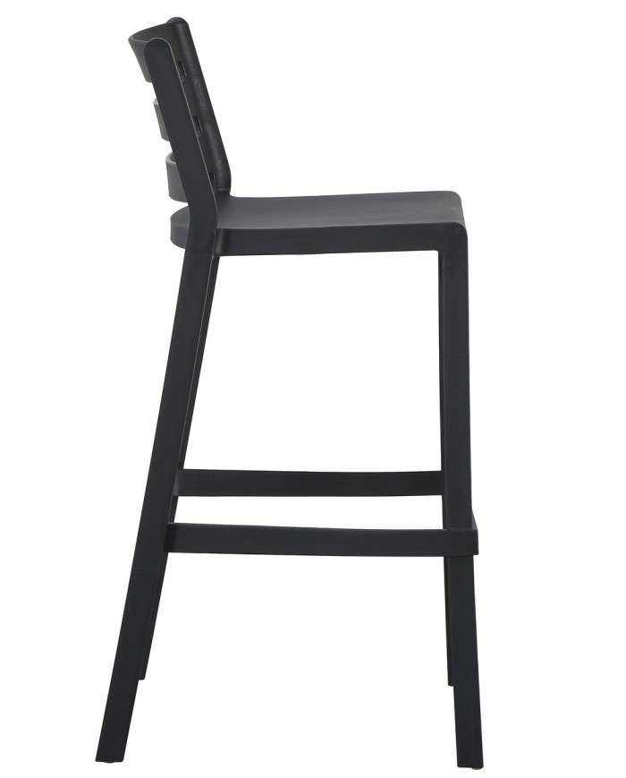 Taburete MADEIRA, apilable, polipropileno negro